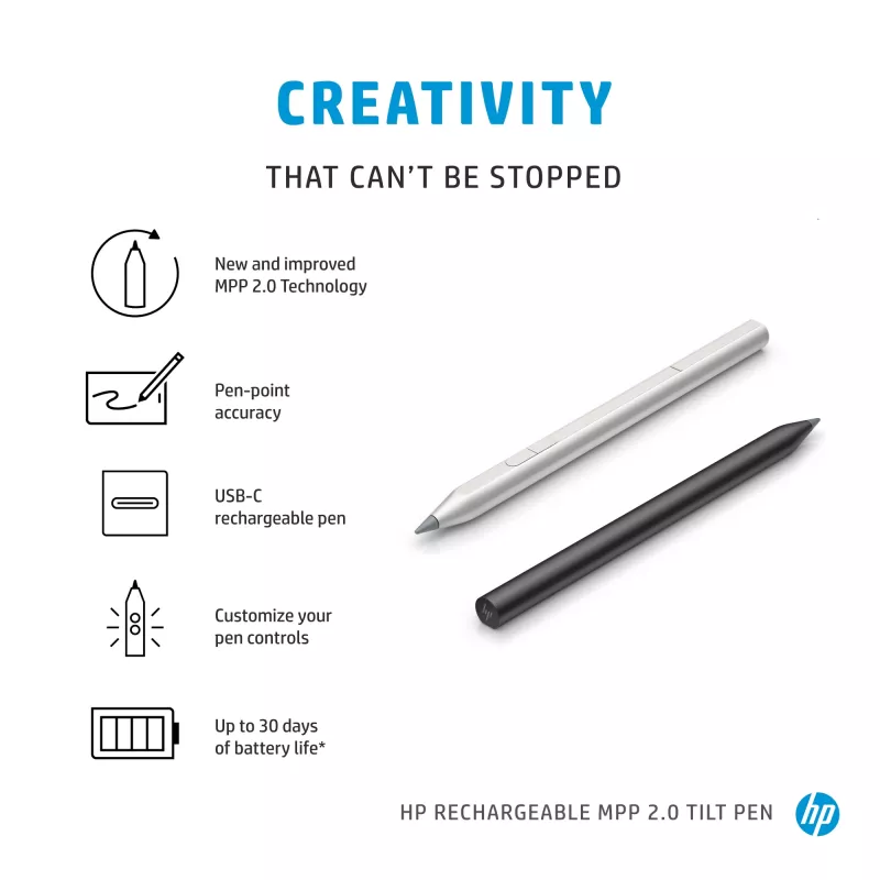 HP Rechargeable MPP 2.0 Tilt Pieštukas (Juodas)