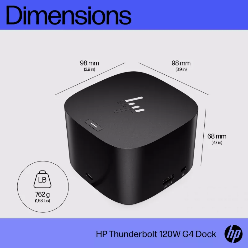HP Thunderbolt Dock 120W G4 laidas prijungimo stotelė juoda