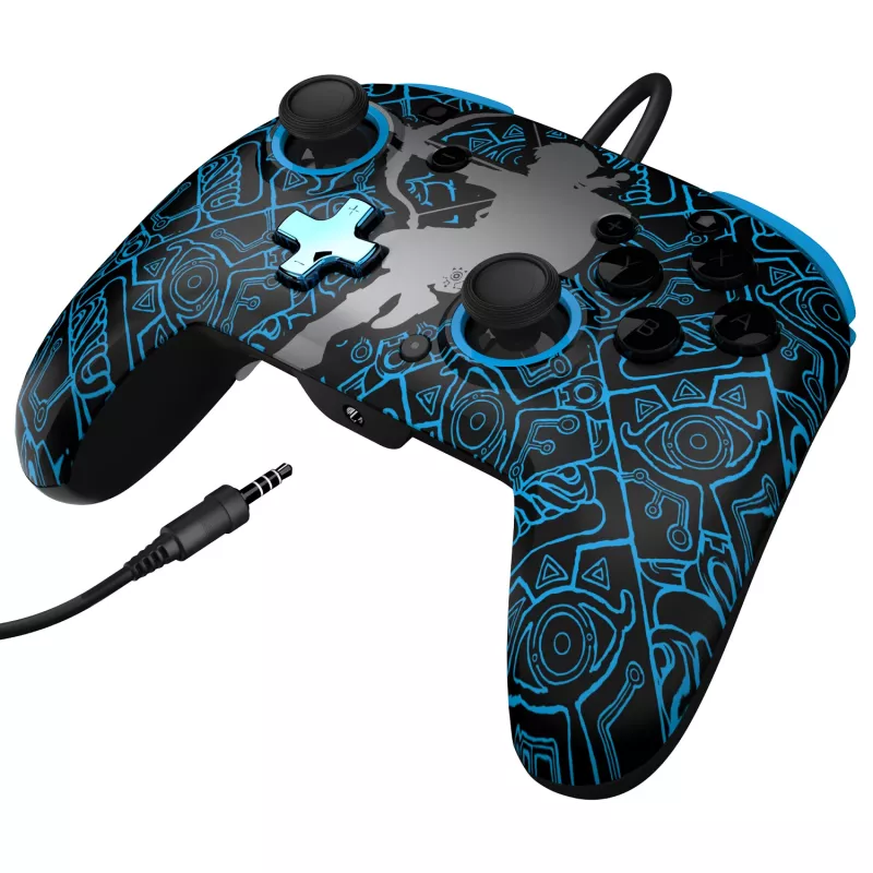 PDP Nintendo Switch Sheikah Shoot REMATCH GLOW valdiklis, žaidimų pultas, Nintendo Switch, Nintendo Switch Lite, Nintendo Switch OLED, D-pad, Home mygtukas, analoginis / skaitmeninis, laidinis, USB