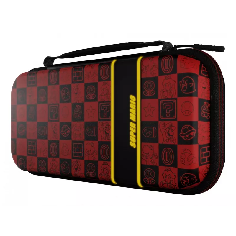 PDP Travel Case Plus GLOW Super Icon apsauginis dėklas, skirtas Nintendo Switch, Switch Lite, Switch – OLED modelis