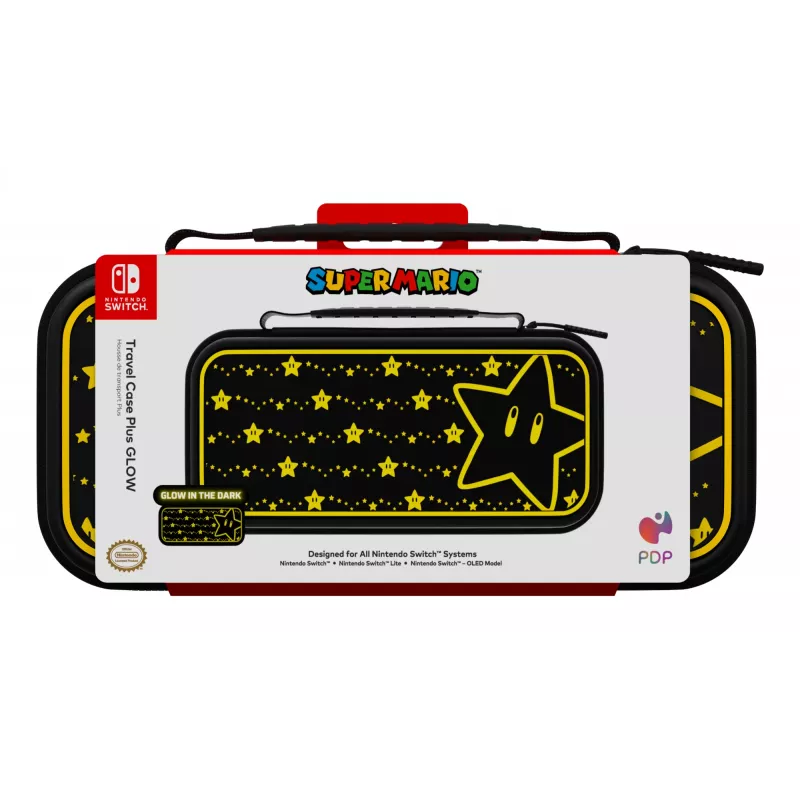 Dėklas PDP Travel Case Plus GLOW Super Star, skirtas Nintendo Switch, Switch Lite, Switch OLED