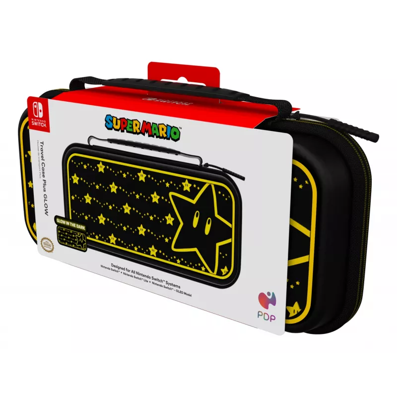 Dėklas PDP Travel Case Plus GLOW Super Star, skirtas Nintendo Switch, Switch Lite, Switch OLED
