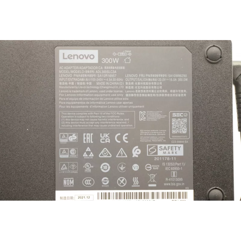 Lenovo 5A10W86290 maitinimo adapteris / keitiklis Vidinis 300 W Juoda