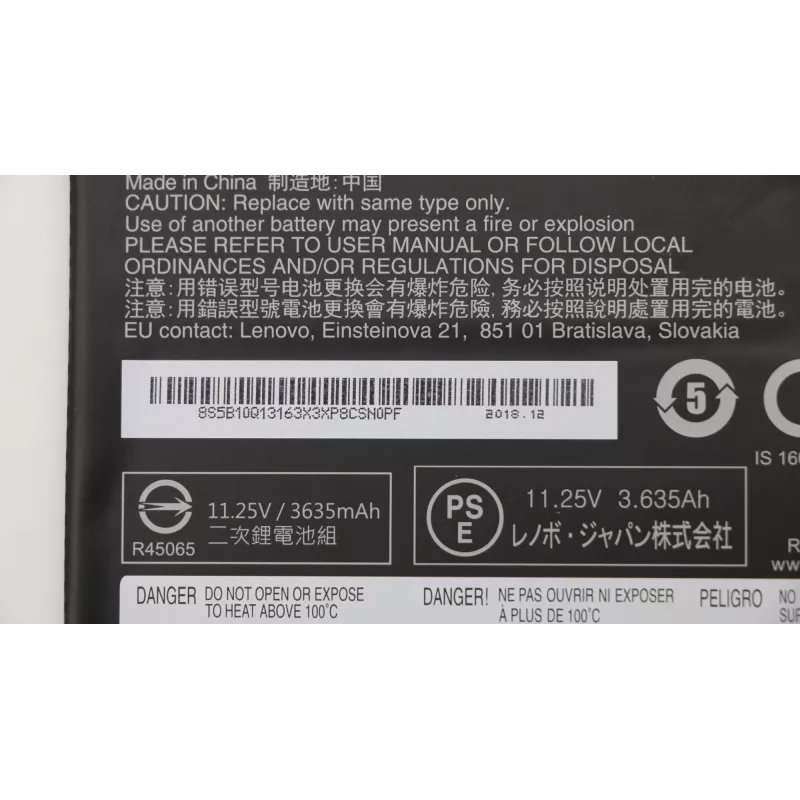 Lenovo 5B10Q13163 nešiojamojo kompiuterio baterija, 42Wh, 3 celių, 11.25V