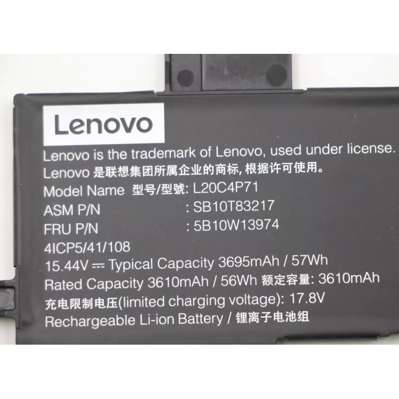 Nešiojamojo kompiuterio baterija Lenovo 57Wh modelis 5B10W13974, skirta suderinamiems Lenovo nešiojamiesiems kompiuteriams