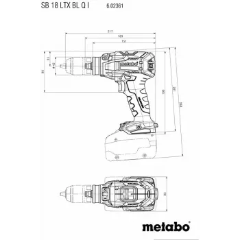 Smūginis suktuvas Metabo 602361840, 130 N·m, 2,4 kg