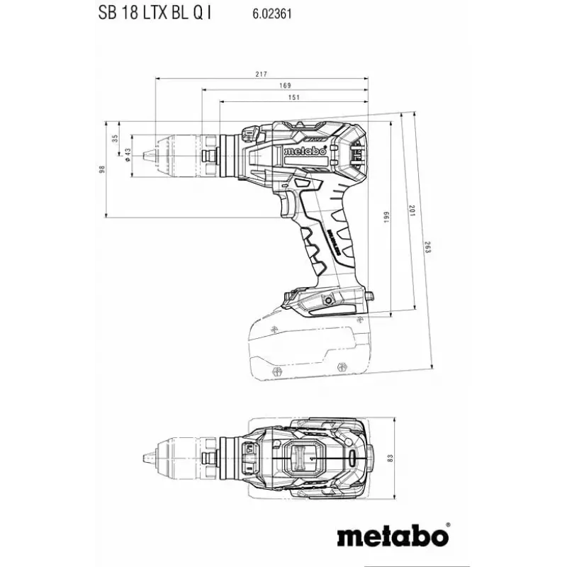 Smūginis suktuvas Metabo 602361840, 130 N·m, 2,4 kg