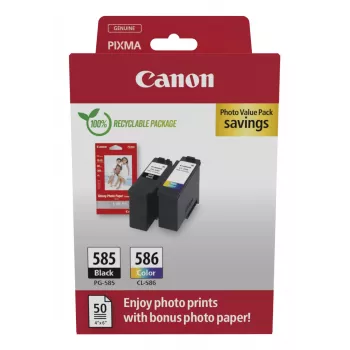Original Canon PG-585/CL-586 PVP rašalo kasetės 2 vnt. Juoda, Cian, Magenta, Geltona