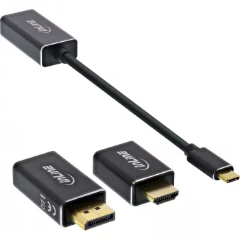 InLine USB ekrano keitiklių rinkinys 6-in-1, 4K/60Hz juodas