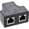InLine Cat.5e STP T-Adapter RJ45 lizdas į 2x RJ45 lizdus juodas