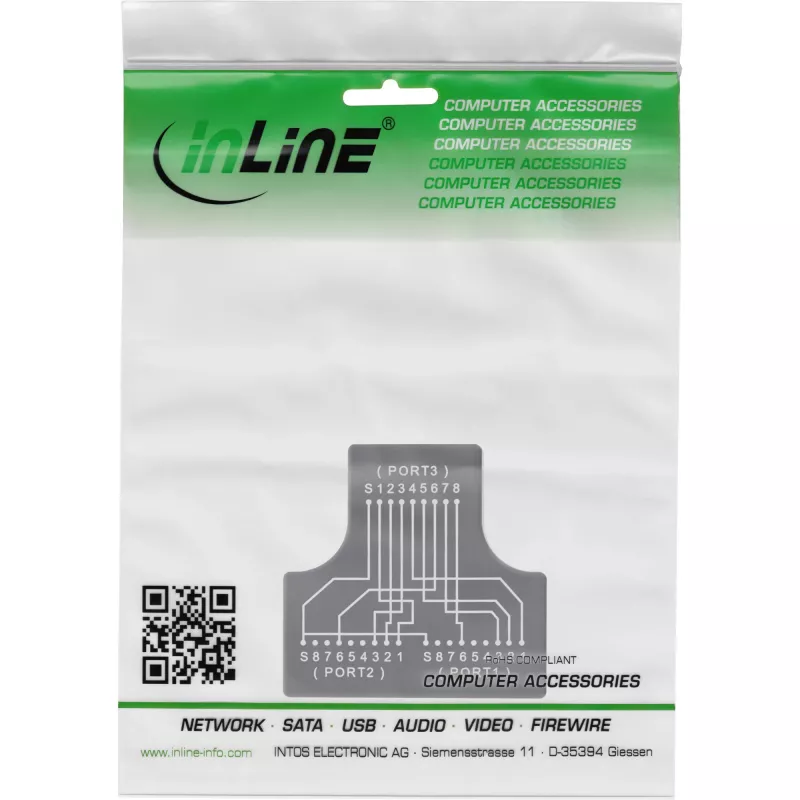 InLine Cat.5e STP T-Adapter RJ45 lizdas į 2x RJ45 lizdus juodas
