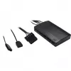 Inter-Tech Argus RS-04 RGB ventiliatorių rinkinys, 3x 120 mm su 50 cm LED juosta ir nuotolinio valdymo pulteliu, juodas