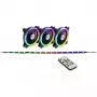 Inter-Tech Argus RS-04 RGB ventiliatorių rinkinys, 3x 120 mm su 50 cm LED juosta ir nuotolinio valdymo pulteliu, juodas