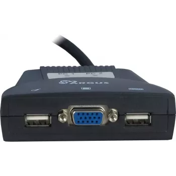 KVM jungiklis Inter-Tech KVM-LS-21JA, 2 prievadai, VGA, USB, garsas, juodas