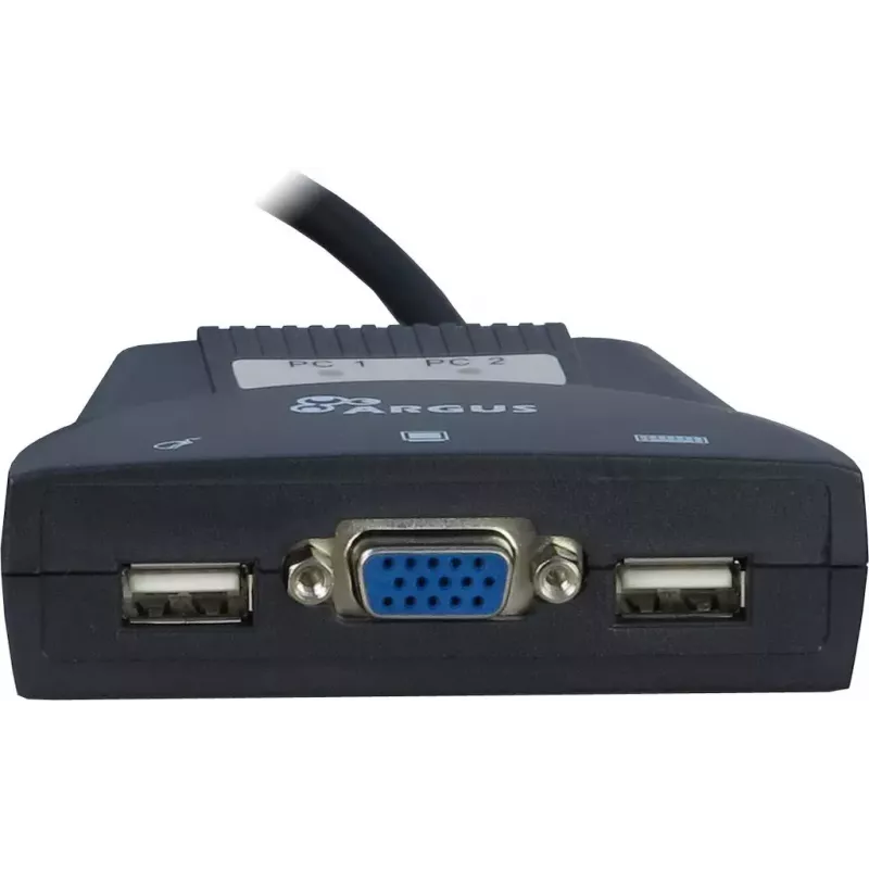 KVM jungiklis Inter-Tech KVM-LS-21JA, 2 prievadai, VGA, USB, garsas, juodas