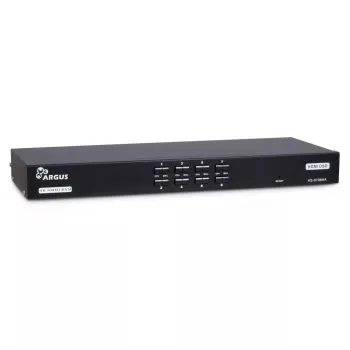 Inter-Tech AS-9108HA KVM jungiklis, montuojamas į stelažą, juodas