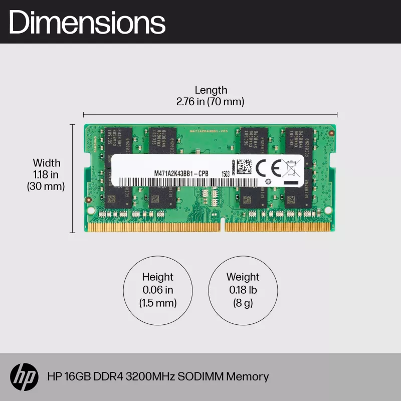 HP 16GB DDR4 3200 SODIMM atminties modulis
