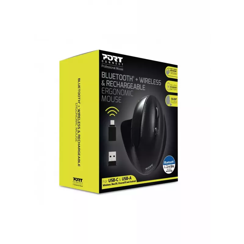 Port Designs 900706-BT belaidė pelė RF + Bluetooth, ergonomiška, dešinei rankai