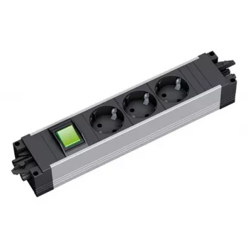 Bachmann STEP ALU 3 lizdai, 1 jungiklis, aliumininis korpusas, 230V 16A, IP20