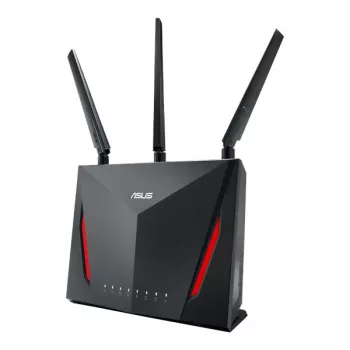 Stalininis belaidis maršrutizatorius ASUS RT-AC2900, dviejų juostų 2,4/5 GHz, Wi-Fi 5 (802.11ac), 2917 Mbps, Gigabit Ethernet, 4 LAN prievadai, USB, 4 antenos
