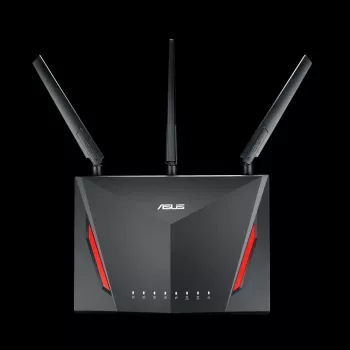 Stalininis belaidis maršrutizatorius ASUS RT-AC2900, dviejų juostų 2,4/5 GHz, Wi-Fi 5 (802.11ac), 2917 Mbps, Gigabit Ethernet, 4 LAN prievadai, USB, 4 antenos