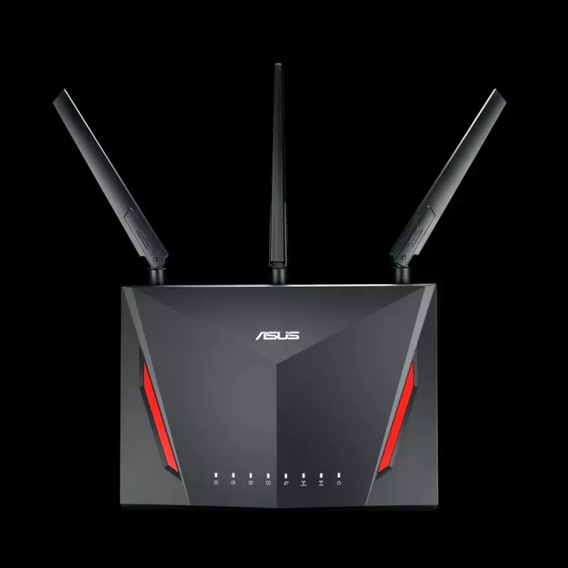 Stalininis belaidis maršrutizatorius ASUS RT-AC2900, dviejų juostų 2,4/5 GHz, Wi-Fi 5 (802.11ac), 2917 Mbps, Gigabit Ethernet, 4 LAN prievadai, USB, 4 antenos