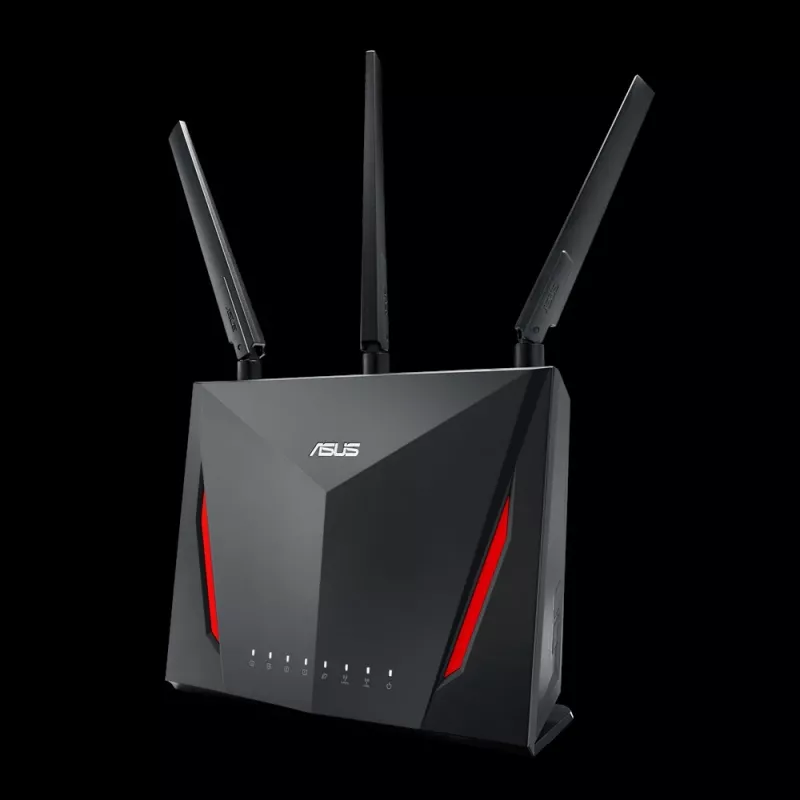 Stalininis belaidis maršrutizatorius ASUS RT-AC2900, dviejų juostų 2,4/5 GHz, Wi-Fi 5 (802.11ac), 2917 Mbps, Gigabit Ethernet, 4 LAN prievadai, USB, 4 antenos