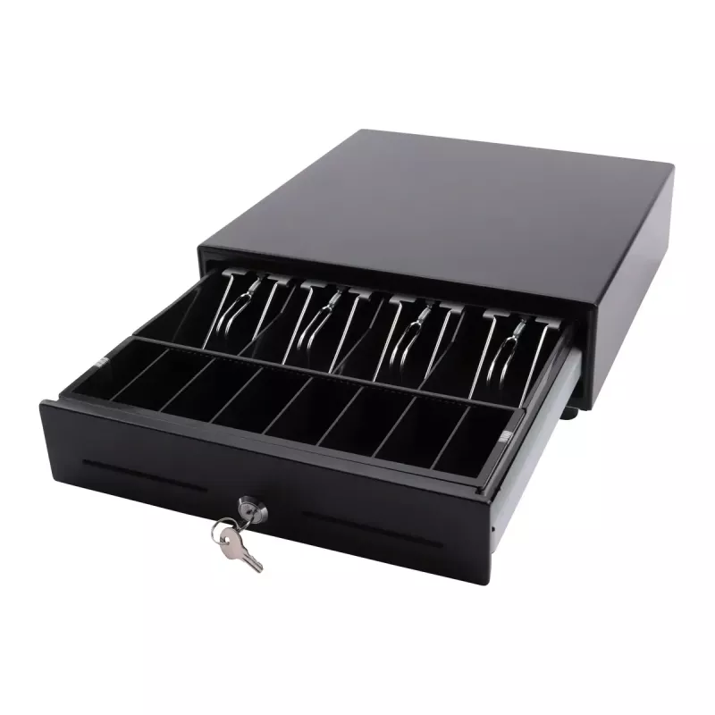 Elektrinis pinigų stalčius Olympia SD 330A, metalinis korpusas, 12–14 V, 335×330×104 mm, 2 raktai