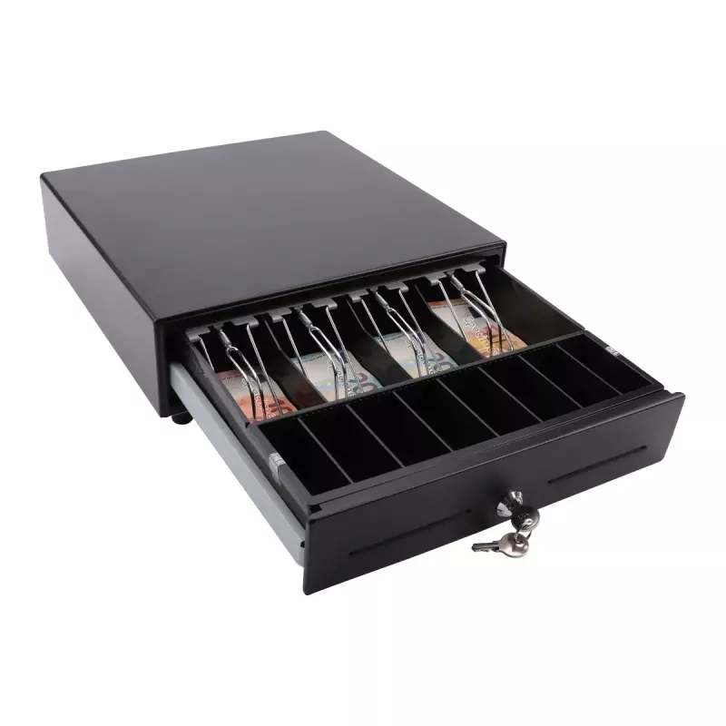 Elektrinis pinigų stalčius Olympia SD 330A, metalinis korpusas, 12–14 V, 335×330×104 mm, 2 raktai