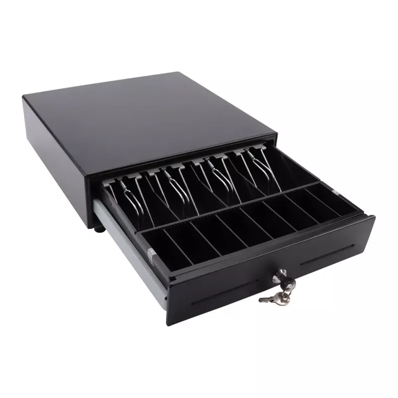 Elektrinis pinigų stalčius Olympia SD 330A, metalinis korpusas, 12–14 V, 335×330×104 mm, 2 raktai