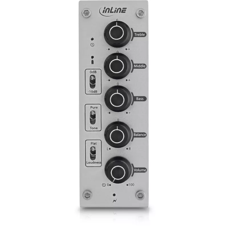 InLine AmpEQ mobilus Tri-Tone Hi-Res AUDIO išankstinis ir ausinių stiprintuvas, 3,5 mm stereo