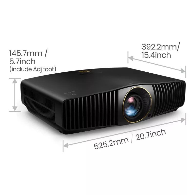 BenQ W5850 standartinio fokusavimo projektorius, 2600 ANSI liumenų, DLP, UHD 4K (3840x2160), 3D, juodas