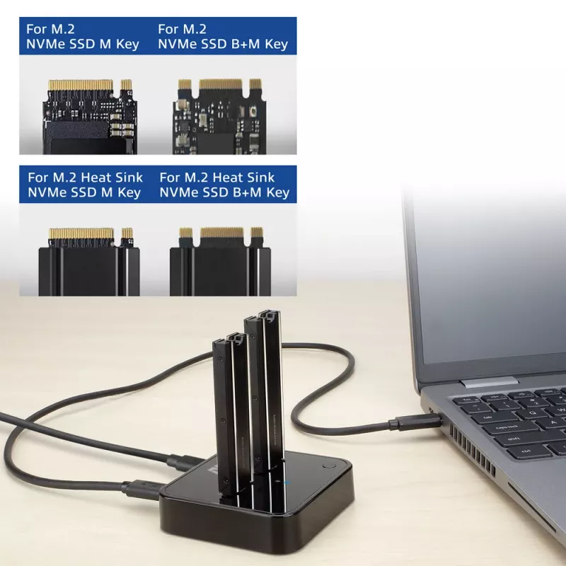 ACT M.2 NVMe/PCIe dviguba SSD dokavimo klonavimo stotelė, USB-C 3.2 Gen2