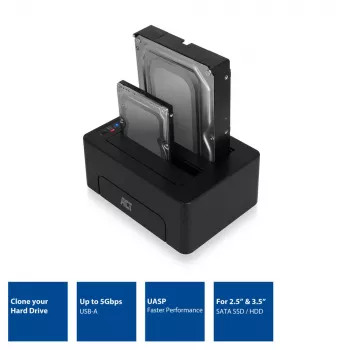 ACT AC1504 2,5 ir 3,5 colio SATA HDD/SSD doko stotelė, USB 3.2 Gen1