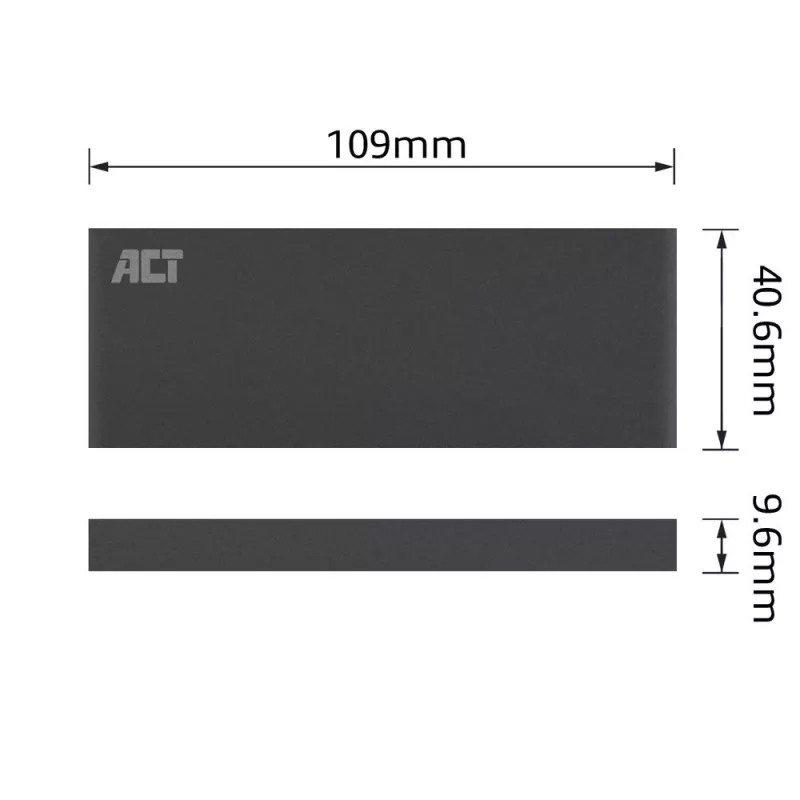SSD dėklas ACT M.2 USB 3.2 Gen1 Juodas 5 Gbit/s