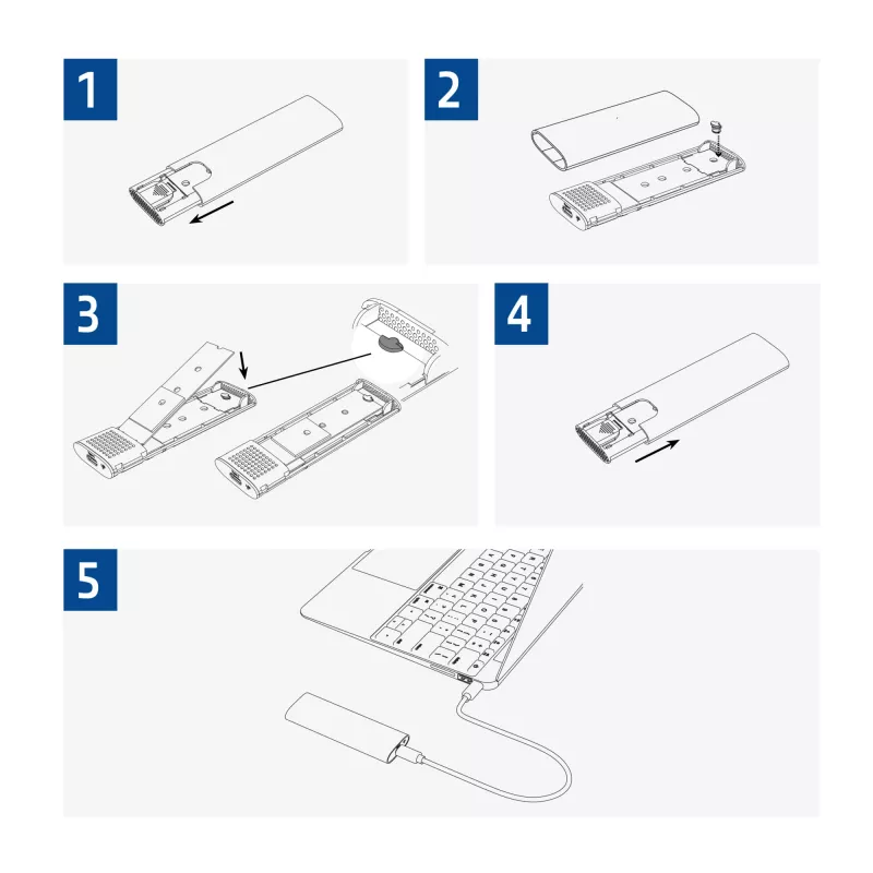 SSD korpusas ACT AC1615 USB-C M.2 NVMe PCIe 10 Gbit/s juodas