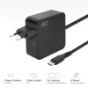 ACT USB-C sieninis nešiojamojo kompiuterio įkroviklis 65W su Power Delivery profiliais, 2 metrai
