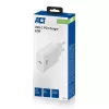 ACT kompaktiškas USB-C įkroviklis 20 W greitasis įkrovimas vidaus universalus baltas
