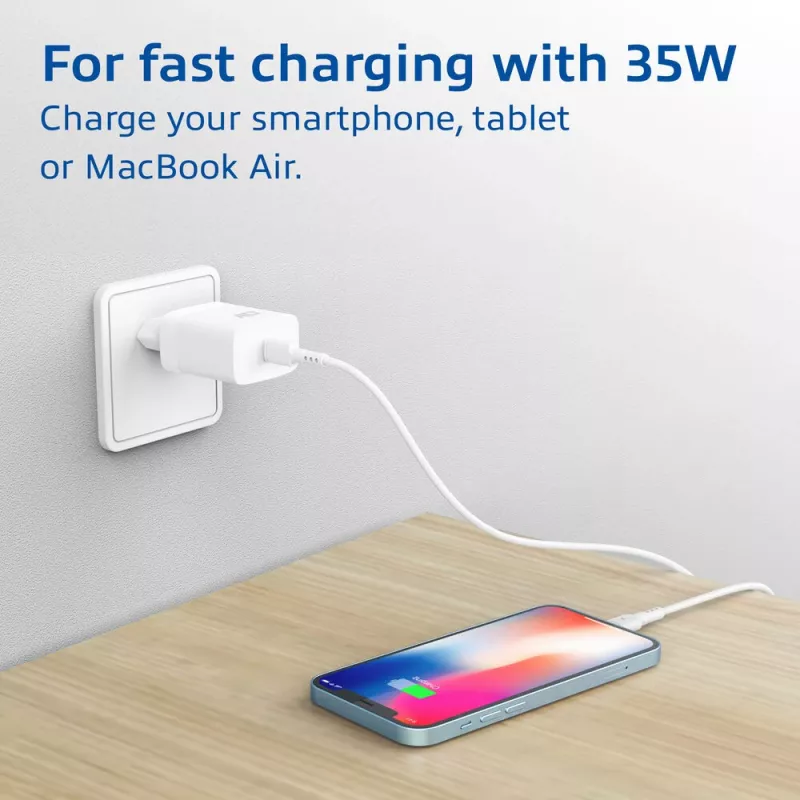USB-C įkroviklis ACT 35W Power Delivery PPS GaNFast Universal