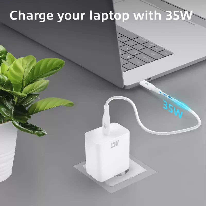 USB-C įkroviklis ACT 35W Power Delivery PPS GaNFast Universal
