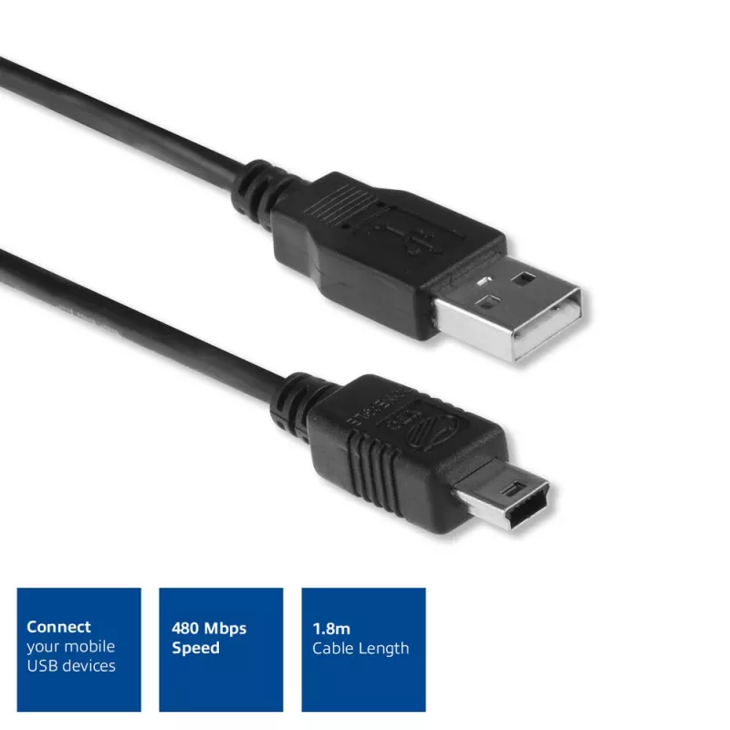 ACT USB 2.0 jungiamasis kabelis A kištukas - mini B kištukas 1,8 m