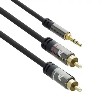 ACT 5 m aukštos kokybės garso jungiamasis kabelis 1x 3,5 mm stereo kištukas - 2x RCA kištukas