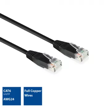 ACT Black 10.0 metro U/UTP CAT6 pataisos laidas su RJ45 jungtimis