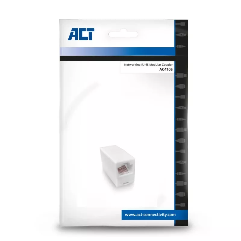 ACT AC4105 Baltas modulinis RJ-45 movinis jungtuvas