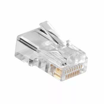 ACT Modular CAT5E RJ-45 jungtis ACT AC4110 vyriška sidabrinė skaidri 10 vnt.