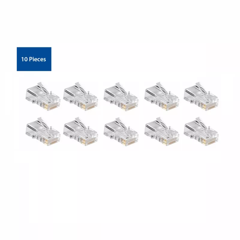 ACT Modular CAT5E RJ-45 jungtis ACT AC4110 vyriška sidabrinė skaidri 10 vnt.