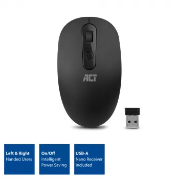 ACT belaidė pelė 1200 DPI, ambidekstrinė, RF belaidė, juoda
