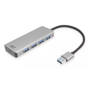 USB Hub ACT AC6121 Type-A 5000 Mbit/s Aliuminis