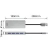 USB Hub ACT AC6121 Type-A 5000 Mbit/s Aliuminis