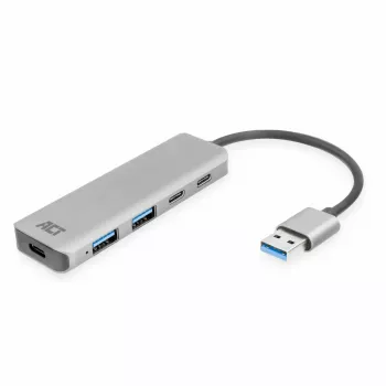 USB šakotuvas ACT AC6125 3.2 Gen 1 Type-A 5000 Mbit/s Pilka